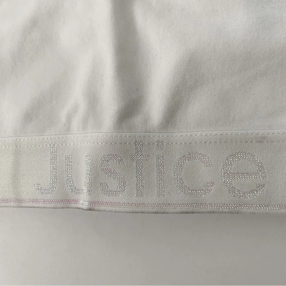 JUSTICE Girls White Sports Bra Size 34 NWT